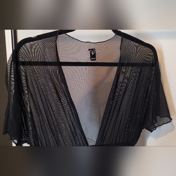 Windsor Sheer Mesh Tie Front Long Robe Swimsuit Coverup - Picture 2 of 9